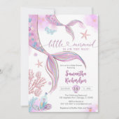 Mermaid Under The Sea Baby Shower Invitation Einladung (Vorderseite)