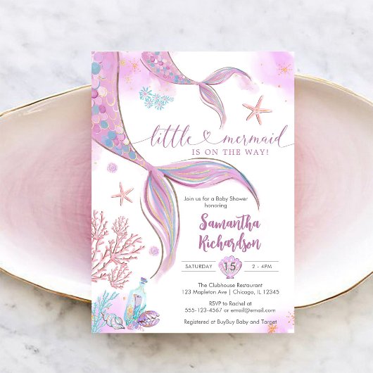Mermaid Under The Sea Baby Shower Invitation Einladung