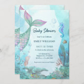 Mermaid Under The Sea Baby Shower Invitations Einladung (Vorne/Hinten)