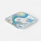 Mermaid Under the Sea Birthday Pappteller (Gewinkelt)