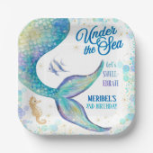 Mermaid Under the Sea Birthday Pappteller (Vorderseite)
