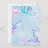 Mermaid Under The Sea Birthday Party Einladung (Rückseite)