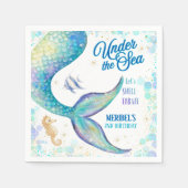 Mermaid Under the Sea Birthday Serviette (Vorderseite)