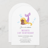 Mermaid Under the sea first birthday invitation Einladung (Vorne/Hinten)