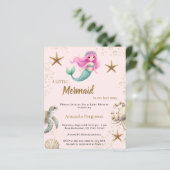 Mermaid Under the sea ocean Baby Shower invitation (Stehend Vorderseite)