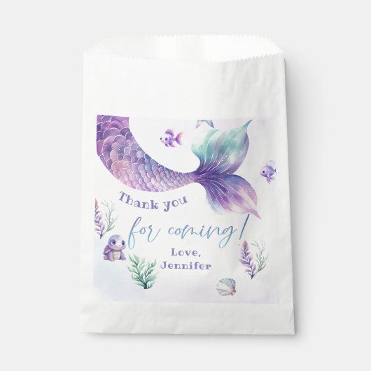 Mermaid Under the sea Party vielen Dank Geschenktütchen (Vorderseite)