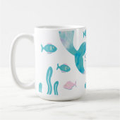 Mermaid Under the Sea Pastel Pink Blue  Kaffeetasse (Links)
