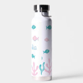 Mermaid Under the Sea Pastel Pink Blue  Trinkflasche (Links)