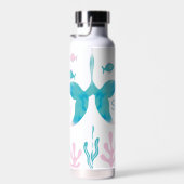 Mermaid Under the Sea Pastel Pink Blue  Trinkflasche (Rechts)