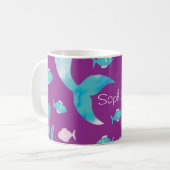 Mermaid Under the Sea Pastel Purple Kaffeetasse (Vorderseite Links)