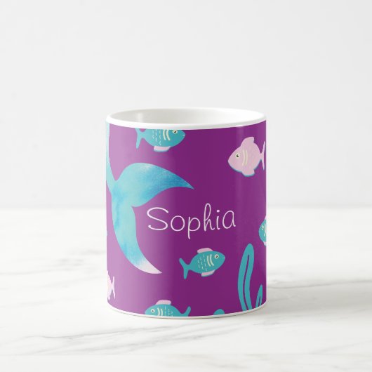 Mermaid Under the Sea Pastel Purple Kaffeetasse (Mittel)
