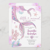 Mermaid Under the Sea Splish Splash Baby Shower Einladung (Vorne/Hinten)