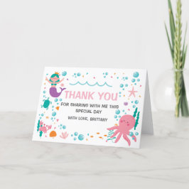 Mermaid Under the Sea The sea thank you card Dankeskarte