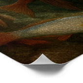 Mermaid Under The Sea With Fish Poster (Ecke)