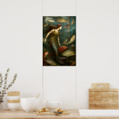 Mermaid Under The Sea With Fish Poster (Küche)