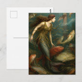 Mermaid Under The Sea With Fish Postkarte (Vorne/Hinten)
