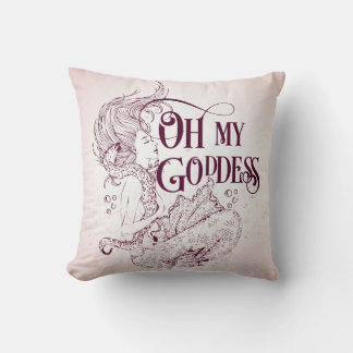 Mermaid Underwater Sea Goddess Maroon Throw Kissen