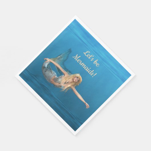 Mermaid Underwater Turquoise Party Napkins Serviette (Ecke)