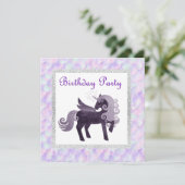 Mermaid unicorn BIRTHDAY PARTY EINLADUNG LILA (Stehend Vorderseite)