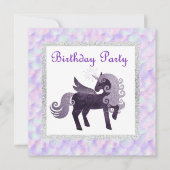 Mermaid unicorn BIRTHDAY PARTY EINLADUNG LILA (Vorderseite)
