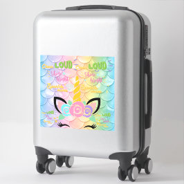 Mermaid Unicorn Cheer Loud Shine Bright Sparkle Aufkleber