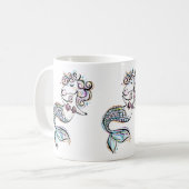 Mermaid Unicorn Kaffeetasse (Vorderseite Links)