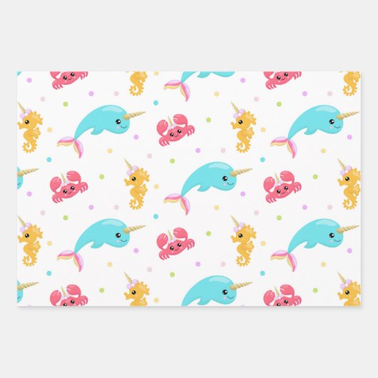 Mermaid Unicorn Kid Geschenkpapier Set (Vorderseite 2)