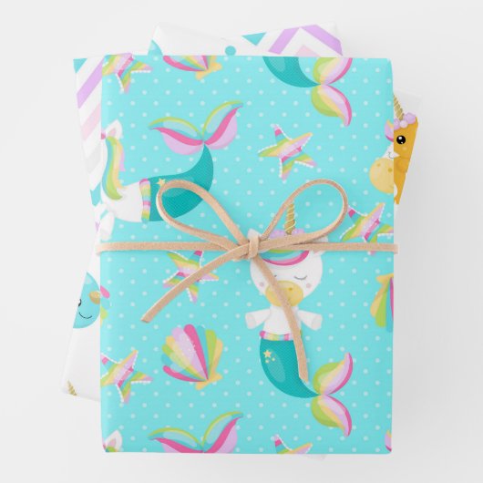Mermaid Unicorn Kid Geschenkpapier Set (Beispiel)