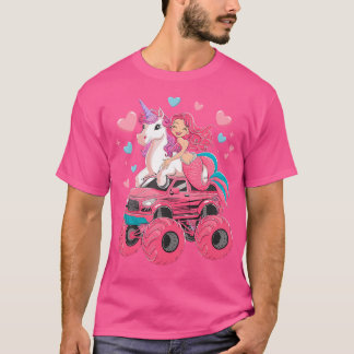 Mermaid Unicorn Monster Truck Geburtstagsparty Mon T-Shirt