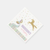 Mermaid & Unicorn Party Napkin Whimsical Unicorn Serviette (Ecke)