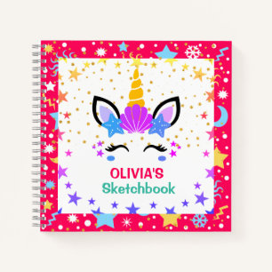 Mermaid Unicorn Personalisiert Kids Sketchbook Notizblock