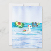 Mermaid Unicorn | Pool-Party Einladung (Rückseite)