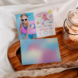 Mermaid Unicorn Pool Party Geburtstag Einladung