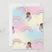 Mermaid Unicorn Pool Party Geburtstag Tan Skin Bro Einladung (Rückseite)