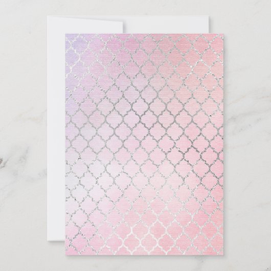 Mermaid Unicorn Pool Party Pink Blue Girl Einladung (Rückseite)