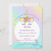 Mermaid Unicorn Rainbow Birthday Einladungen (Vorderseite)