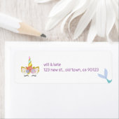 Mermaid Unicorn-Rücksendeadressen-Aufkleber (Insitu)