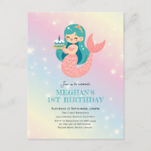 Mermaid unter dem Meeresgeburtstag Postkarte Einla