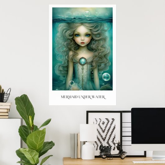 Mermaid unter Wasser Poster (Heimbüro)