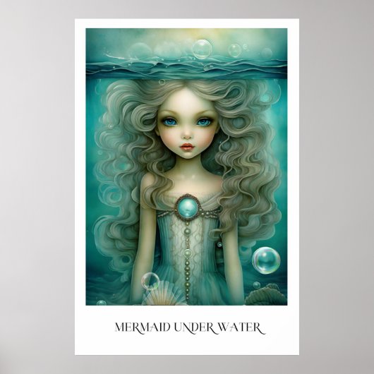 Mermaid unter Wasser Poster (Vorne)