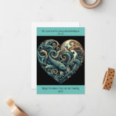 Mermaid Valentine Flat Note Card Mitteilungskarte (Vorderseite/Rückseite Beispiel)