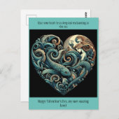 Mermaid Valentine Post Card Postkarte (Vorne/Hinten)