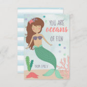 Mermaid Valentinstag Card für Kinder Dankeskarte (Vorne/Hinten)