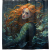 Mermaid Van Gogh Style Duschvorhang (Vorderseite)