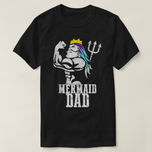 Mermaid Vater Pose Trident Merdad New Mer Vater Br T-Shirt (Design vorne)