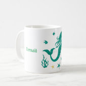 Mermaid Vibes Aquamarin Kaffeetasse (Vorderseite Links)