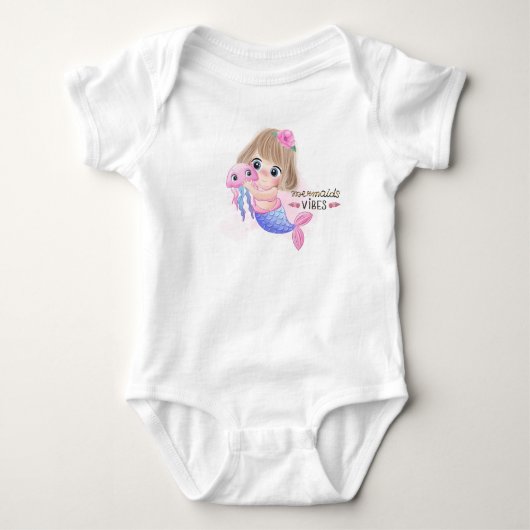Mermaid Vibes Baby Strampler (Vorderseite)