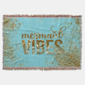Mermaid Vibes - Gold Glitzer Typografie auf Aquama Decke (Vorderseite)