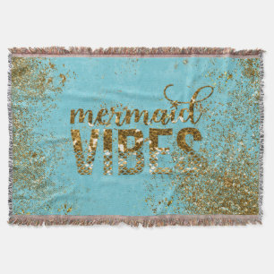 Mermaid Vibes - Gold Glitzer Typografie auf Aquama Decke