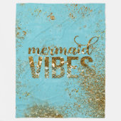 Mermaid Vibes - Gold Glitzer Typografie auf Aquama Fleecedecke (Vorderseite)